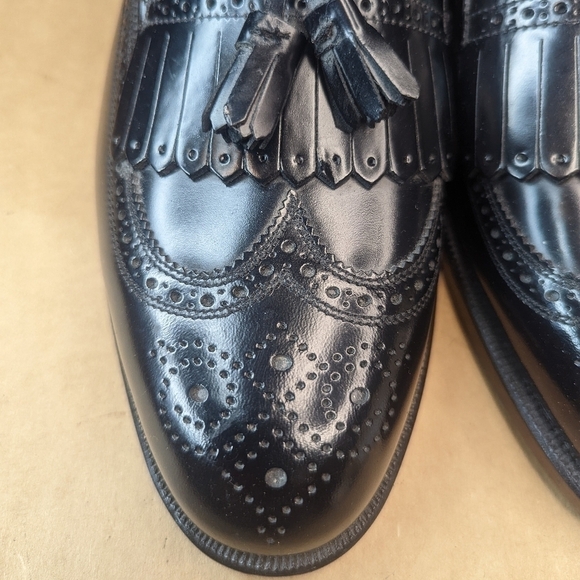 Florsheim men\'s Black Leather Brinson Wingtip Kilted Tassel Loafer Sz 9 D. New w main image 8